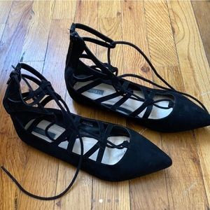 Pointy Lace-Up Flats